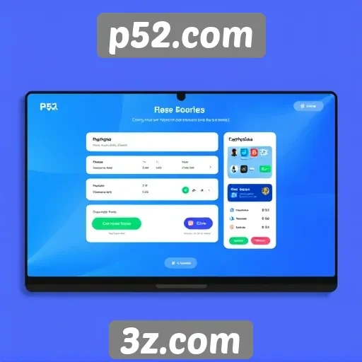 Interface do usuário do p52.com em destaque